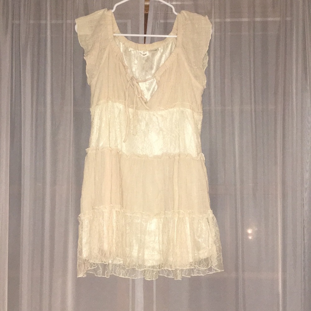 Off the shoulder short dress or long shirt
